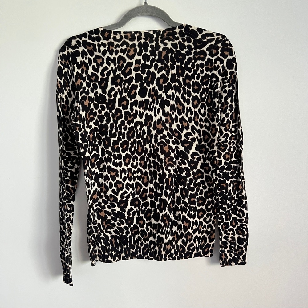 J Crew 100% Cotton Knit Pullover Sweater Leopard Print Multicolor Women XS - Picture 5 of 7
